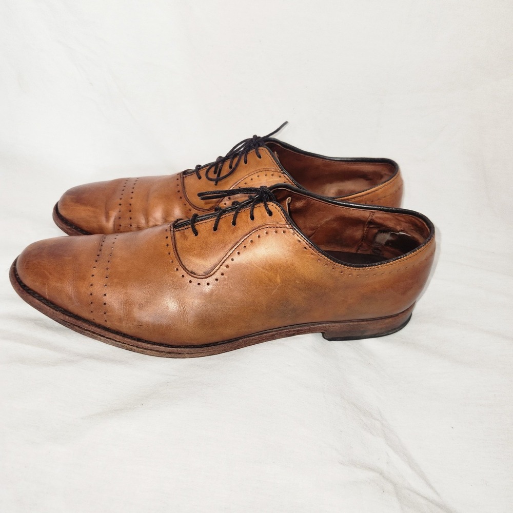 Allen Edmonds Vernon Oxford Brown Brogue Cap Toe Shoes Mens 10.5 D 8810 - Picture 4 of 16